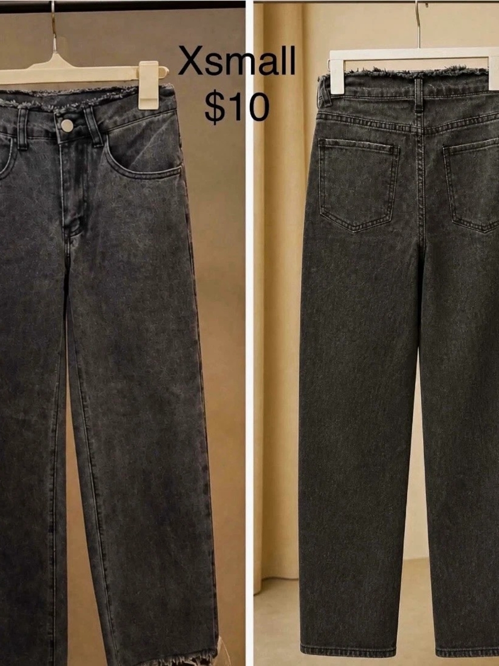 Women’s Gray Solid Straight Leg Denim Jeans Button/Zip 5-Pocket, Size XS